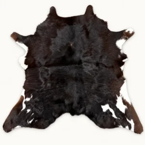 Calf hide rug black brown tricolor - main studio