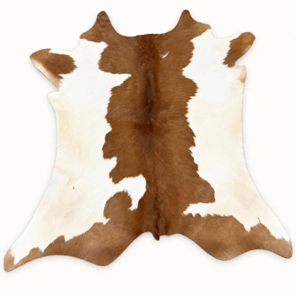 Calf hide rug brown white spine - main studio
