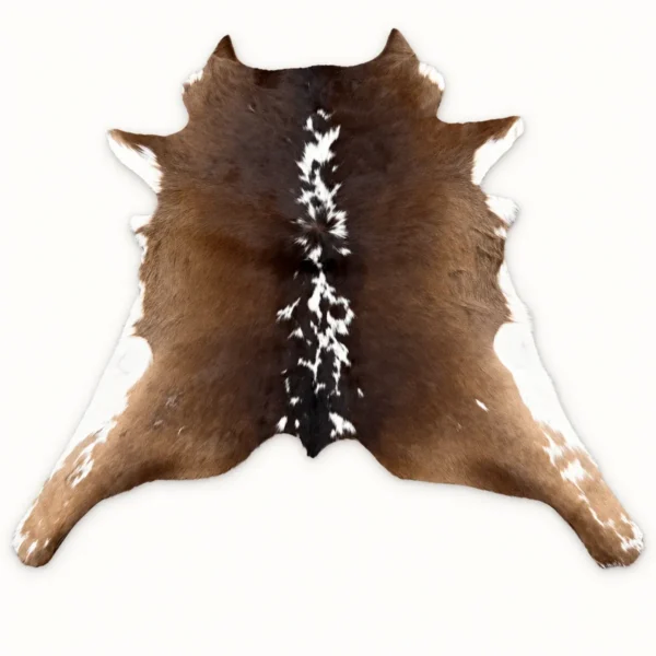 Calf hide rug brown spine stripe - main studio