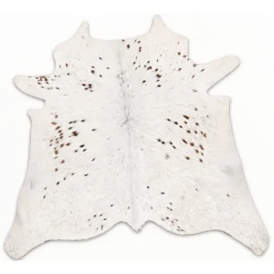 Calf hide rug white fine speckles - main studio