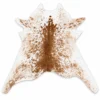 Calf hide rug white and caramel brown speckled - main studio
