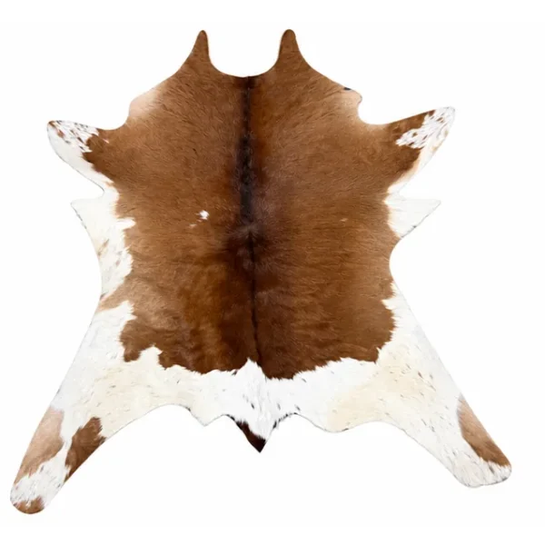 Calf hide rug chestnut brown and white - main studio