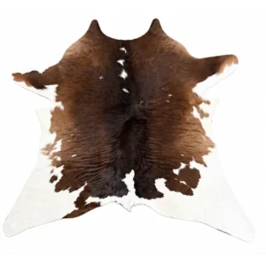 Calf hide rug ombre brown and white - main studio