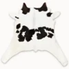 Calf hide rug black white - main studio