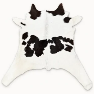 Calf hide rug black white - main studio