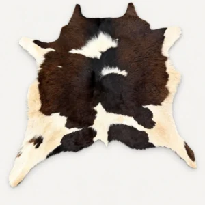 Calf hide rug dark brown white - main studio