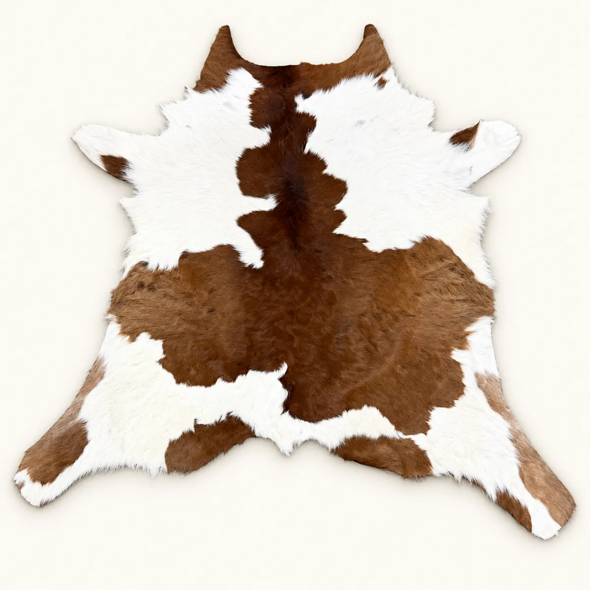 Calf hide rug brown white - main studio