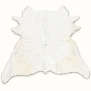 Calf hide rug solid white - main studio