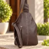 Brown Leather Sling Bag | Cowhide Sling Crossbody Australia