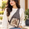 Brown Leather Sling Bag | Cowhide Sling Crossbody Australia