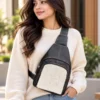 Black Leather Sling Bag | Cowhide Crossbody Sling Australia