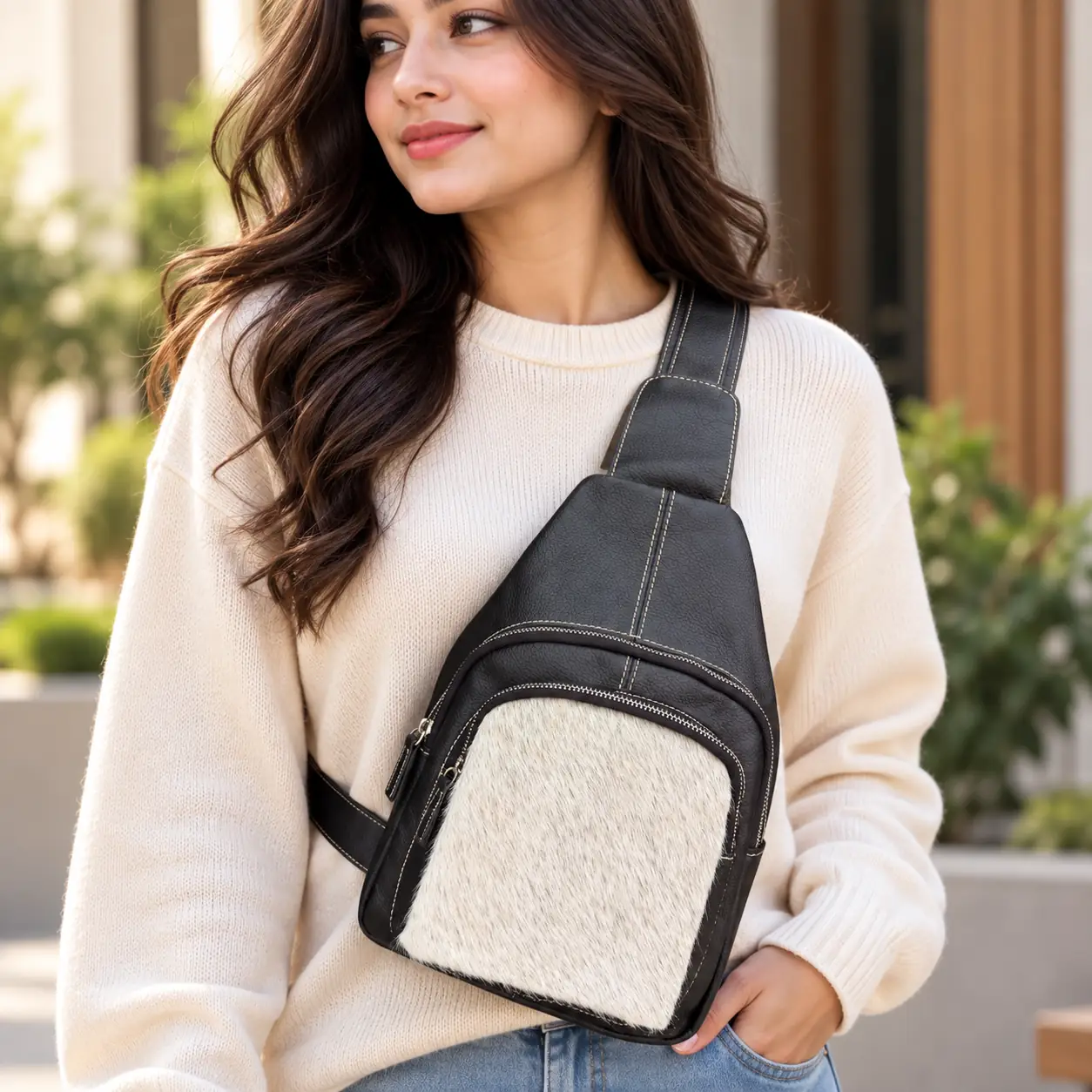 black-leather-sling-bag-cowhide-crossbody-sling-australia