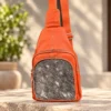 Orange Leather Sling Bag | Cowhide Sling Crossbody Australia