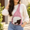 Dusty Pink Leather Sling Bag | Cowhide Crossbody Australia
