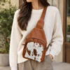 Cognac Brown Leather Sling Crossbody | Cowhide Bag Australia