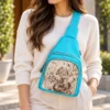 Turquoise Leather Sling Bag | Cowhide Crossbody Sling Australia